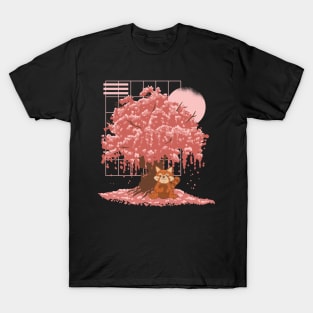 Red Panda Under a Cherry Tree T-Shirt